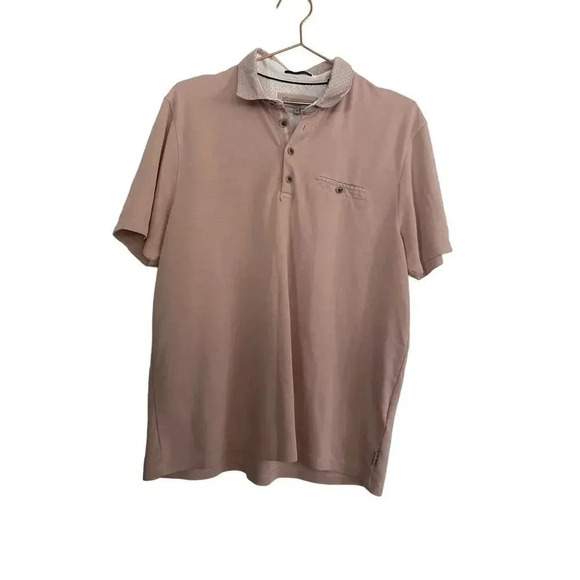 Ted Baker London Pink Short Sleeve Button-Up Polo Shirt Size Small - Picture 1 of 4